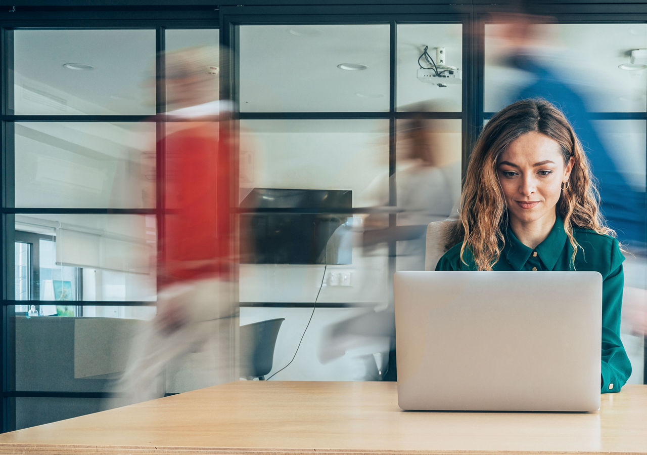 fast-paced, modern office